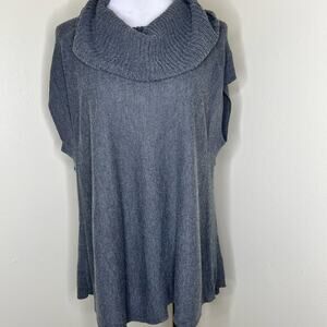 Athleta Kennewick Sweater Medium Gray Cowl Neck Merino Wool Relaxed Fit Knit